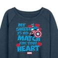thumbnail image 3 of Marvel Captain America - My Shield Valentine - Ladies French Terry Pullover Sweatshirt, 3 of 5