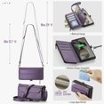 thumbnail image 4 of Compatible with Samsung Galaxy S25 Ultra Wallet Case, 10 Card Slots & 1 Zipper Coin Pocket & 1 Cash Slot & 1 Cash Pocket & Lanyard & Crossbody Strap & Kickstand & RFID Blocking Phone Case, Purple, 4 of 10