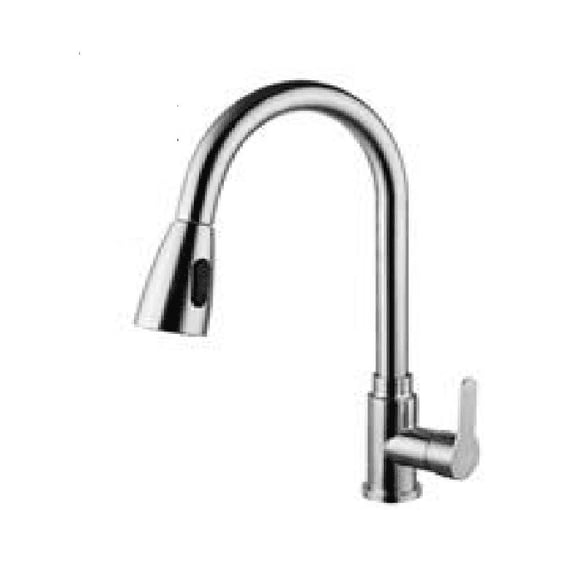 MAX Faucets Single Handle Pull-Out Kitchen Faucet Two Functions Brushed Nickel Finish