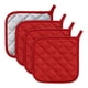 thumbnail image 2 of Juego de 4 agarraderas de cocina de 17,5 x 17,5 cm, protección para las manos, lavables a máquina Rojo, 2 of 9