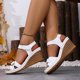 thumbnail image 5 of Sandalias de Cuña de las Mujeres Casuales de Moda Primavera Verano Versátil Tacón de Playa de Pie Abierto Grueso-Soldado con Correa de Tobillo Sandalias, 5 of 9