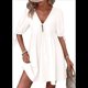 thumbnail image 3 of Vestido Informal de Verano 2025 para Mujer, de Corta, Corte A, con Lazo y Lazo Al Frente, Estilo Babydoll, Holgado y . Crema M, 3 of 10