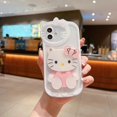 thumbnail image 1 of Nuevos diseños Hello Cute kitty 3D Cat espejo de maquillaje móvil TPU + PC funda de teléfono para iPhone 14 13 12 11 Pro max con soporte, 1 of 4