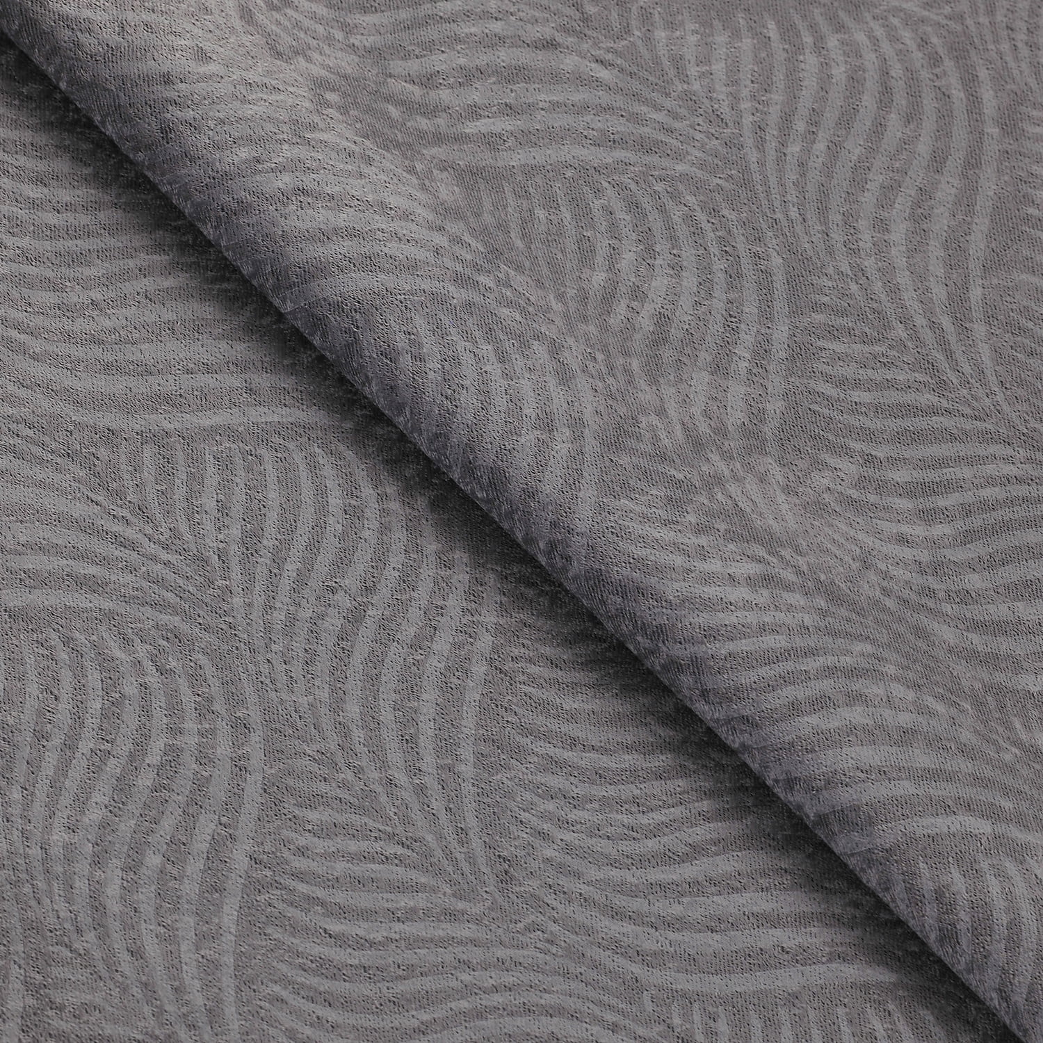 Geometric Wave Blackout Curtain Panels, 52" x 108", Silver by Blue Nile Mills