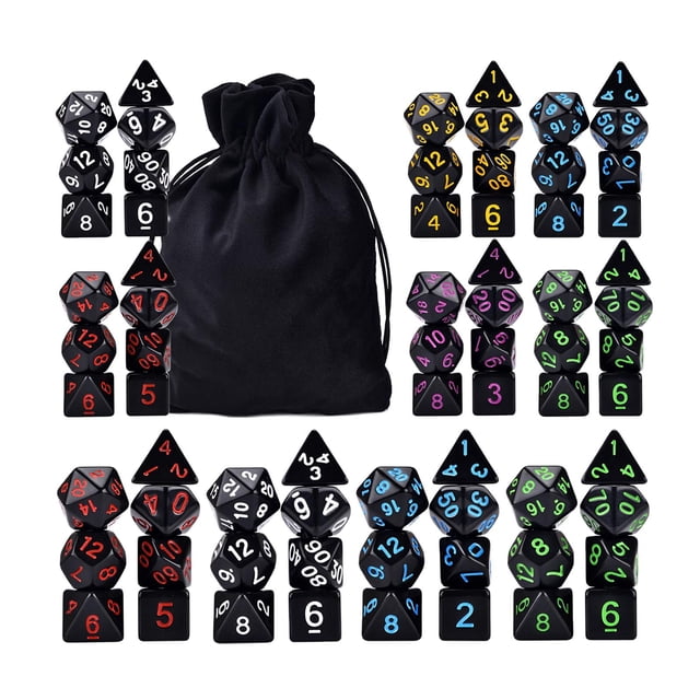 Juego poliédricos acrílicos de 70 piezas con bolsas D8 D10 D12 D20 colores dobles para juegos de rol DND RPG juego de Bar Juguetes Estilo G Baoblaze Dados poliédricos