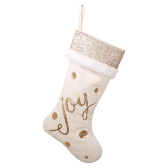 Unique Bargains Joy Shabby Chic Stocking Double Layer Polka Dots Velvet Sock White 18"