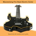 thumbnail image 3 of GLARRY Electric Guitar with Bag Beginner Burning Fire Style Black, 3 of 7
