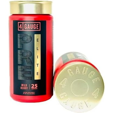 4 Gauge Elite Preworkout Supplement, All-Natural, High-Stim, Powerful, Sustained Energy, Sucralose-Free, Delicious, No Crash, 25 Servings