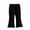 Black*, variant on RUTAYY Children Girls Flared Pants Solid Color Elastic Waist with Front Slit Design Trendy Classic Trousers