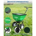 thumbnail image 3 of GIMMYFIVE Heavy Duty Tow-Behind Broadcast Spreader with Rain Cover, 12 ft Spreading Width, 130/100/80 Lbs, 3 of 7