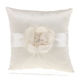 thumbnail image 2 of Almohada de anillo Sunnimix Ceremonia De Boda Satin Flor Cojín Champagne, 2 of 8