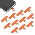 thumbnail image 1 of 12pcs Phone Tether Tab, Universal Phone Lanyard Patch T Shape Cell Phones Strap Replacement Part for Most Smartphone Cases, Orange, 1 of 6