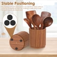 thumbnail image 5 of Tzdxfgl Wooden Utensil Holder, 360° Rotating Kitchen Utensil Organizer, 6.5x5.9 inch Large Kitchen Utensil Holder, Cooking Utensil Crock for Kitchen Countertop with Rotatable Wooden Base, 5 of 12