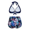 thumbnail image 5 of QLEICOM Womens Swimsuits Tummy Control Plus Size Swimsuit Coverup Fashion Bikini Set Swimsuit Two Piece Filled Swimwear Hard Pack Steel Support Beachwear Blue XL, 5 of 7