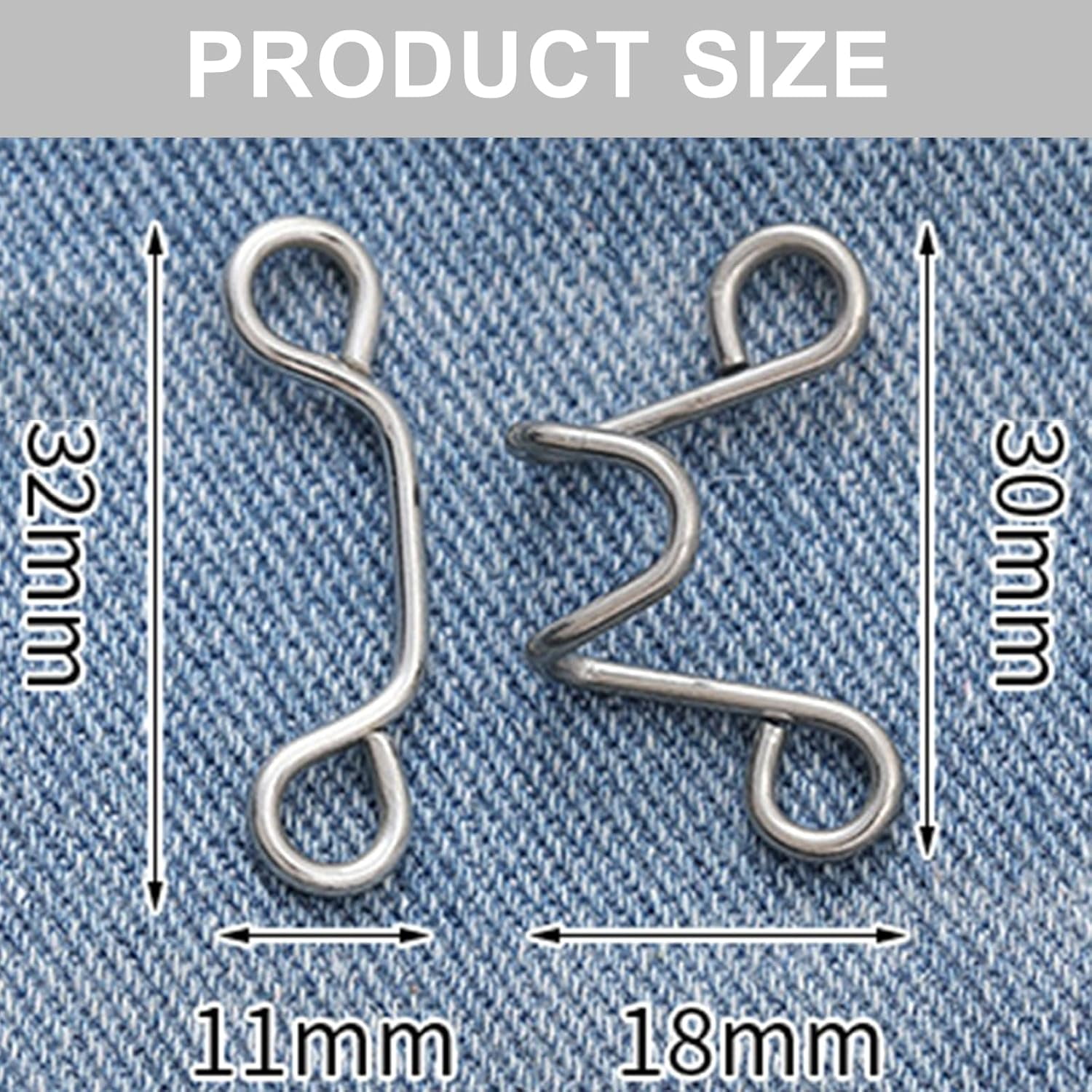 5 Sets Adjustable Silver Waistband Tightener Buttons – Reusable Round Jean Tightening Clips For Loose Pants – No Sewing Required, Easy-to-Use Waist Tightener Clips For Jeans & Trousers