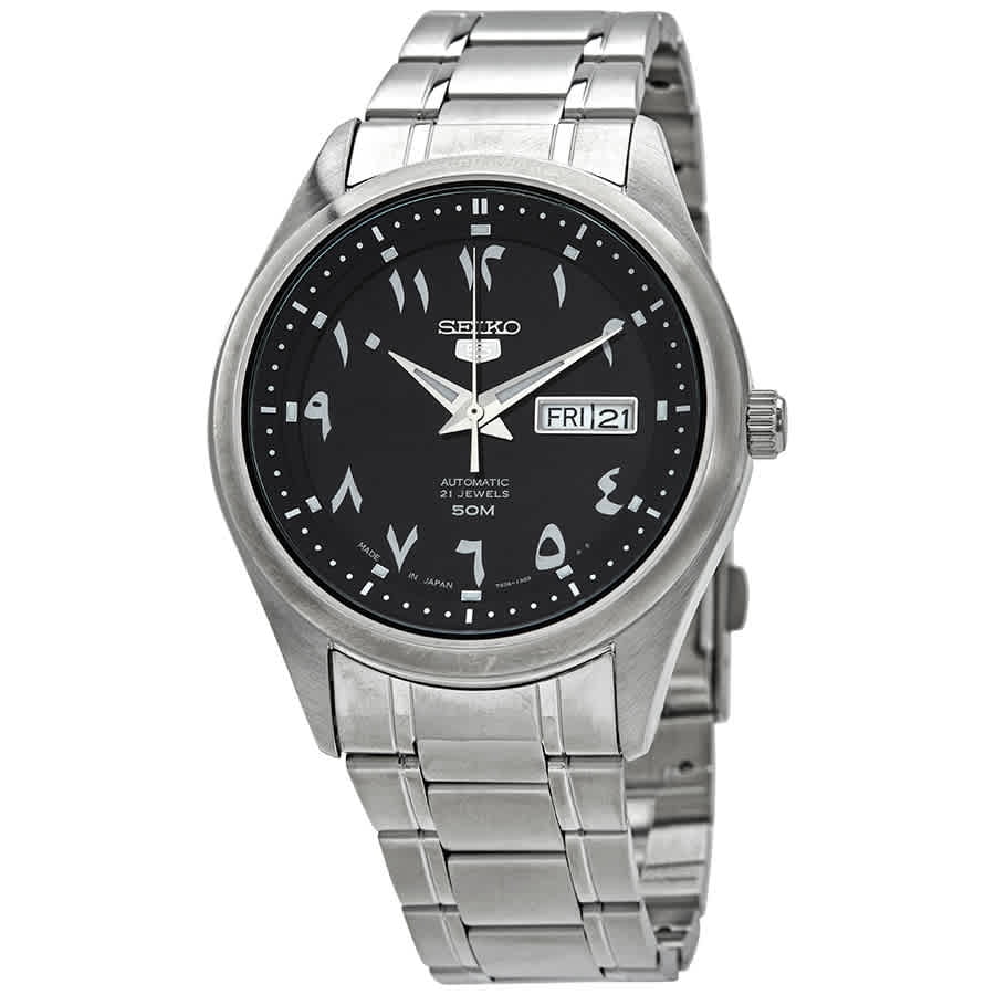 seiko 5 automatic black dial men's watch snkp11k1