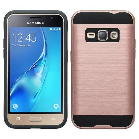 Samsung Galaxy J1 2016 / AMP2 Hybrid Metal Brushed Shockproof Tough Case Cover