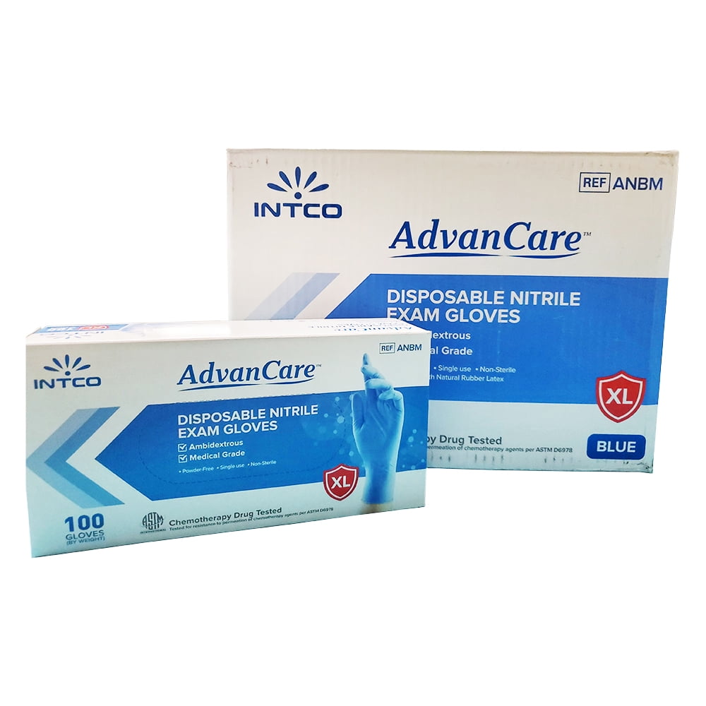 AdvanCare Disposable Nitrile Exam Gloves ANBM10017, Powder Free, Latex