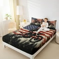 thumbnail image 4 of Feelyou Jungle Motorcycle Sport Full Size Sheets for Teen, Rustic Farmhouse Bed Sheets, Vintage American Flag Sheet Sets, Ultra Soft Bedroom Decor, 4 Pieces, 4 of 7