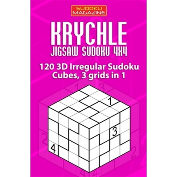 Pre-Owned Krychle Jigsaw Sudoku 4x4: 120 3D Irregular Sudoku Cubes, 3 grids in 1