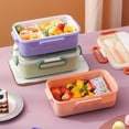 thumbnail image 4 of Bewildely Fiambrera Compartimentos portátiles 4 hebillas Trabajador de oficina Adultos Niños Contenedor de alimentos Tapa Organizador del soporte del Cocina y Comedor Verde Bewildely HA064197-02, 4 of 6
