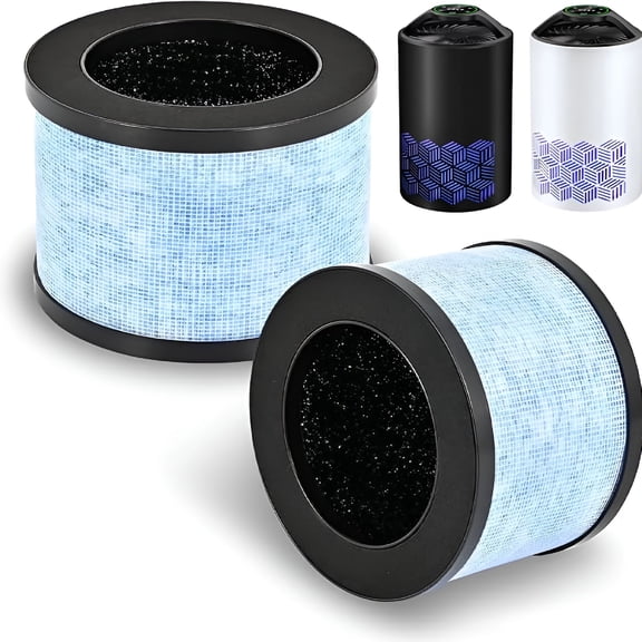 HIBIBUD 2026 New 2 Pack Tz-K1 Replacement Filter Compatible with Tolife Tz-K1 Air Purifiers,Mk06 Air Purifiers,3-In-1 H13 Hepa Filter,Activated Carbon and Pre-Filter,360° Rotating Filter