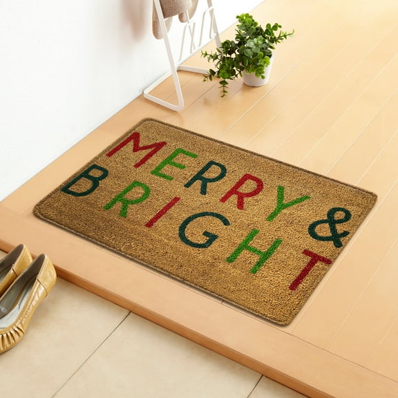 SDJMa Christmas Doormat, Merry Christmas Doormat Christmas Related Patterns Rugs, Decorative Indoor Outdoor Christmas Doormat Non Slip Front Door Mat,16 x 24
