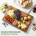 thumbnail image 5 of Kikcoin Acacia Wood Cutting Board, 16"x 10" Solid Cutting Board with Juice Grooves & Side Handles, Natural Wood Chopping Board for Kitchen, Serving Tray, 5 of 9