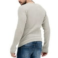 thumbnail image 6 of Cmfcve Men's Plus Size Tops V-Neck Loose Knit Pullover Tee Thin Solid Color Long Sleeve Base Layer Shirt, 6 of 6