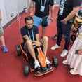 thumbnail image 2 of 24V Kids Electric Go Kart, 600W 360° Nylon Drift Wheels, Metal Frame Ride on Toys for Big Kids, Bluetooth, Age 6+, Orange, 2 of 2