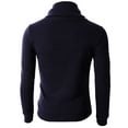 thumbnail image 3 of H2H Mens Fashion Turtleneck Slim Fit Pullover Sweater Oblique Line Bottom Edge NAVY US L/Asia XL (KMTTL041), 3 of 6