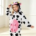 thumbnail image 5 of RTKFRFLM Girls Halloween Cow Onesie Pajamas Flannel Cartoon Animal One Piece Sleepwear Cozy Jumpsuit for Kids 3-14Y, 5 of 9