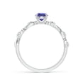 thumbnail image 2 of ANGARA Natural Tanzanite and Diamond Ivy Scroll Engagement Ring in 14K White Gold for Women (Size-5mm) | December Birthstone, Birthday, Anniversary, Jewelry Gift for Women | Natural Tanzanite Ring, 2 of 8