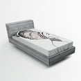 thumbnail image 1 of Ambesonne Afro Fitted Sheet, Exotic Savannah Boho Folk Art, Twin XL Size, White and Grey, 1 of 2