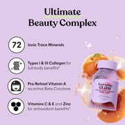 Lemme Glow Hair, Skin & Nails Gummies, Peach Flavor, 60 Count