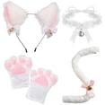 thumbnail image 1 of Lindos accesorios de cosplay de gato de dibujos animados, aro para el pelo con orejas de gato, guantes con garras de gato, accesorios de cola de gato, lindo conjunto, fácil de usar, estilo, 1 of 6