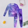 thumbnail image 3 of WOYY Children's Galaxy Print Pajamas Long Sleeve T-Shirt Pants Boys Girls Casual Homewear, 3 of 3