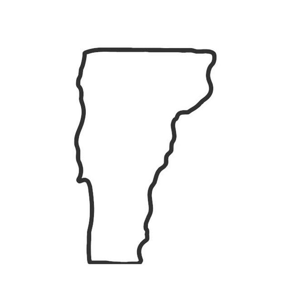 State Map Outline Vermont Vinyl Decal Sticker UV & Waterproof Bumper Window Laptop Automotive Water Bottle Gift accessories – BLACK 4.5"