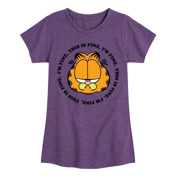 Garfield - I'm Fine This Is Fine - Toddler & Youth Girls Short Sleeve Graphic T-Shirt