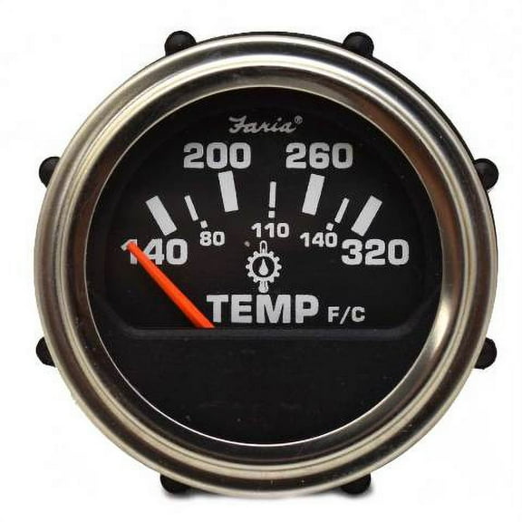 Faria Boat Oil Temperature Gauge GP0631A | Heavy Duty Silver 2 Inch