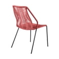 thumbnail image 4 of Armen Living Fineline and Clip 9PC Fabric Outdoor Dining Set in Brown/Brick Red, 4 of 9