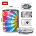 thumbnail image 4 of 12oz Coffee Tumblers Rainbow Tie Dye Mandala Pattern Stainless Steel Vacuum Insulated Travel Tumbler Coffee Cups Mug with Lid and Straw with Cleaning Brush for Cold & Hot Drinks, 4 of 5