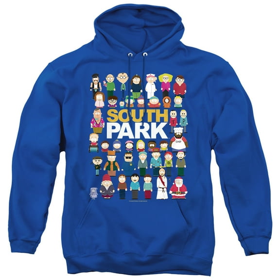 South Park Full Cast Unisex Adult Pull-Over Hoodie,Royal, Small