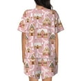 thumbnail image 6 of Goofa Gingerbread Houses Pink Wonderland for Womens Cotton 2 Piece Pajamas Set Classic Short Sleeve Pjs Set Soft Button Down Sleepwear Loungewear-X-Large, 6 of 7