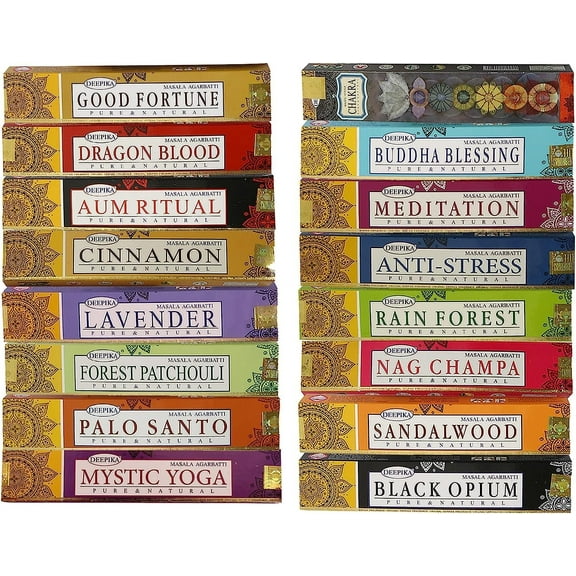 Deepika Premium Assorted Incense Sticks any 12 pack x 15gms | Best for Meditation,Yoga,Aroma Therapy, Relaxation |