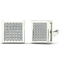 aaXia Men’s 14K White Gold 1/5ct TDW Diamond Square Stud Earrings