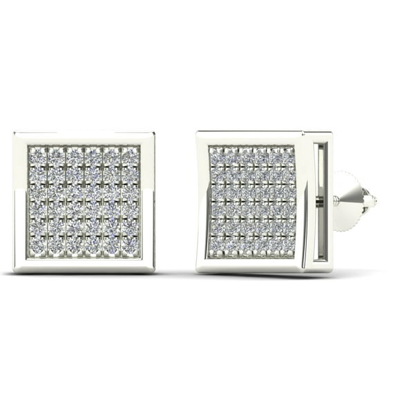 aaXia Men’s 14K White Gold 1/5ct TDW Diamond Square Stud Earrings