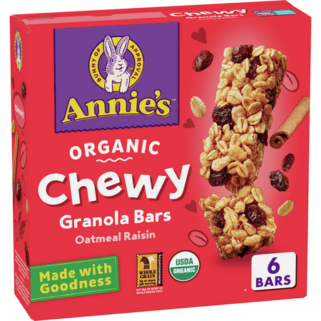 Annie s Organic Chewy Granola Bars Oatmeal Raisin 5.34 oz 6 ct