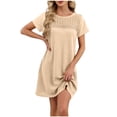 thumbnail image 2 of YueHuiYing Women's 2026 Summer Short Sleeve Dresses Casual Loose Fit Swing T-Shirt Dress V-Neck Sundress, 2 of 6