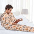 thumbnail image 6 of Picia Funny Chicken Pattern Men’s Long-Sleeve Sleepwear Set - Soft 2-Piece Loungewear with Pockets, Comfy PJs for Relaxing Nights-Medium, 6 of 7